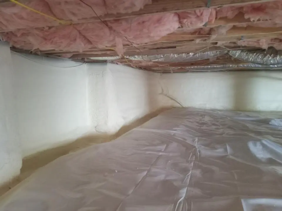 Crawl space encapsulation with closed-cell spray foam for Roof Waterproofing in West Slope